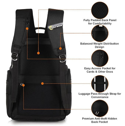 Half Moon Orion Business Backpack for Man 30L Heavy Duty Premium Laptop Backpack 1680D Polyester 15.6-inch Padded Laptop Bag Water/Scratch-resistant Multiple Pockets with 1 Year Warranty