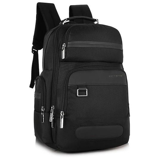 Half Moon Orion Business Backpack for Man 30L Heavy Duty Premium Laptop Backpack 1680D Polyester 15.6-inch Padded Laptop Bag Water/Scratch-resistant Multiple Pockets with 1 Year Warranty